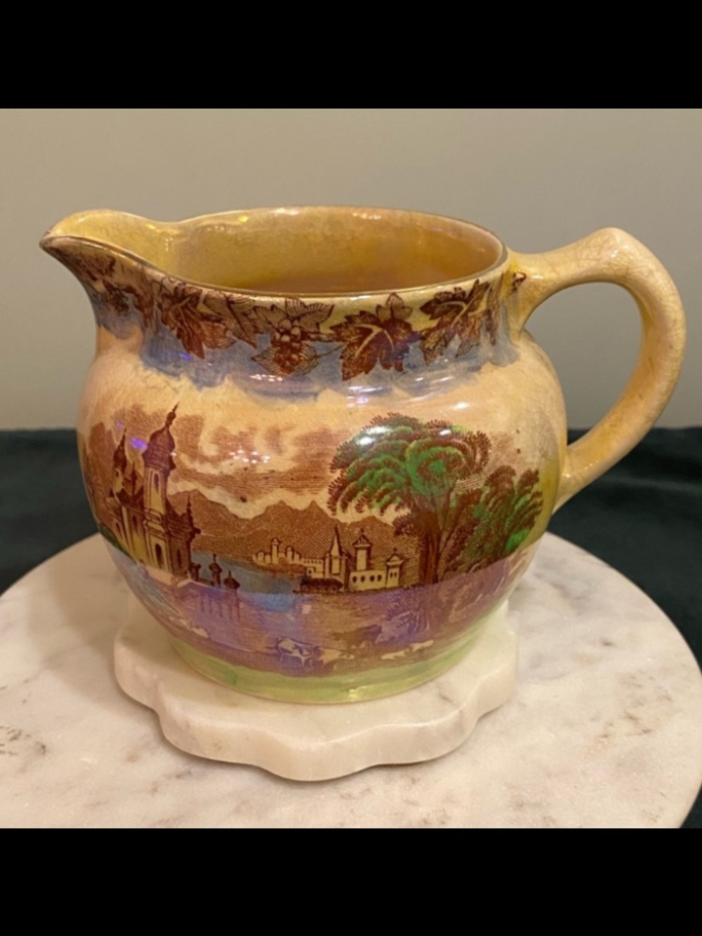 Antique Maling Newcastle on Tyne English Transfer Ware Porcelain Creamer Vintage